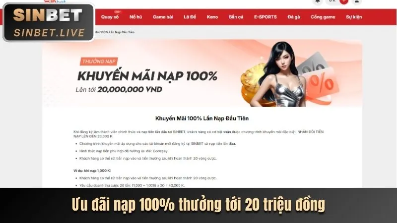 Thưởng nạp tiền và hoàn trả 888vnd